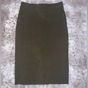 M Olive Green Pencil Skirt